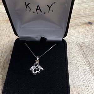 Kay Jewelers Open Heart Collection Rhythm in Motion Diamond Silver Necklace